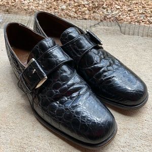 VTG Florsheim Royal Imperial Alligator Monks 8.5 D
